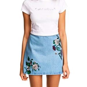 H&M - Coachella Denim Floral Skirt (NWT)